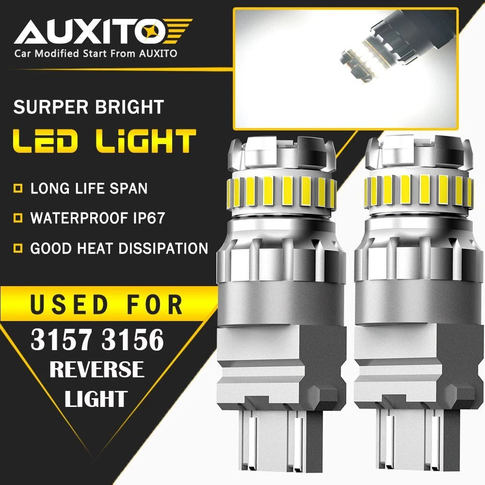 AUXITO 2X 3157 3156 Back up Reverse Light LED Tail Bulb White 23SMD For Ford EOA AUXITO
