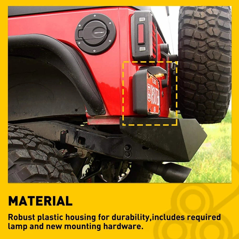 Rear License Plate Holder w/ Light Tag Bracket Fits Jeep Wrangler JK JKU 2007-17 6B93BC-57