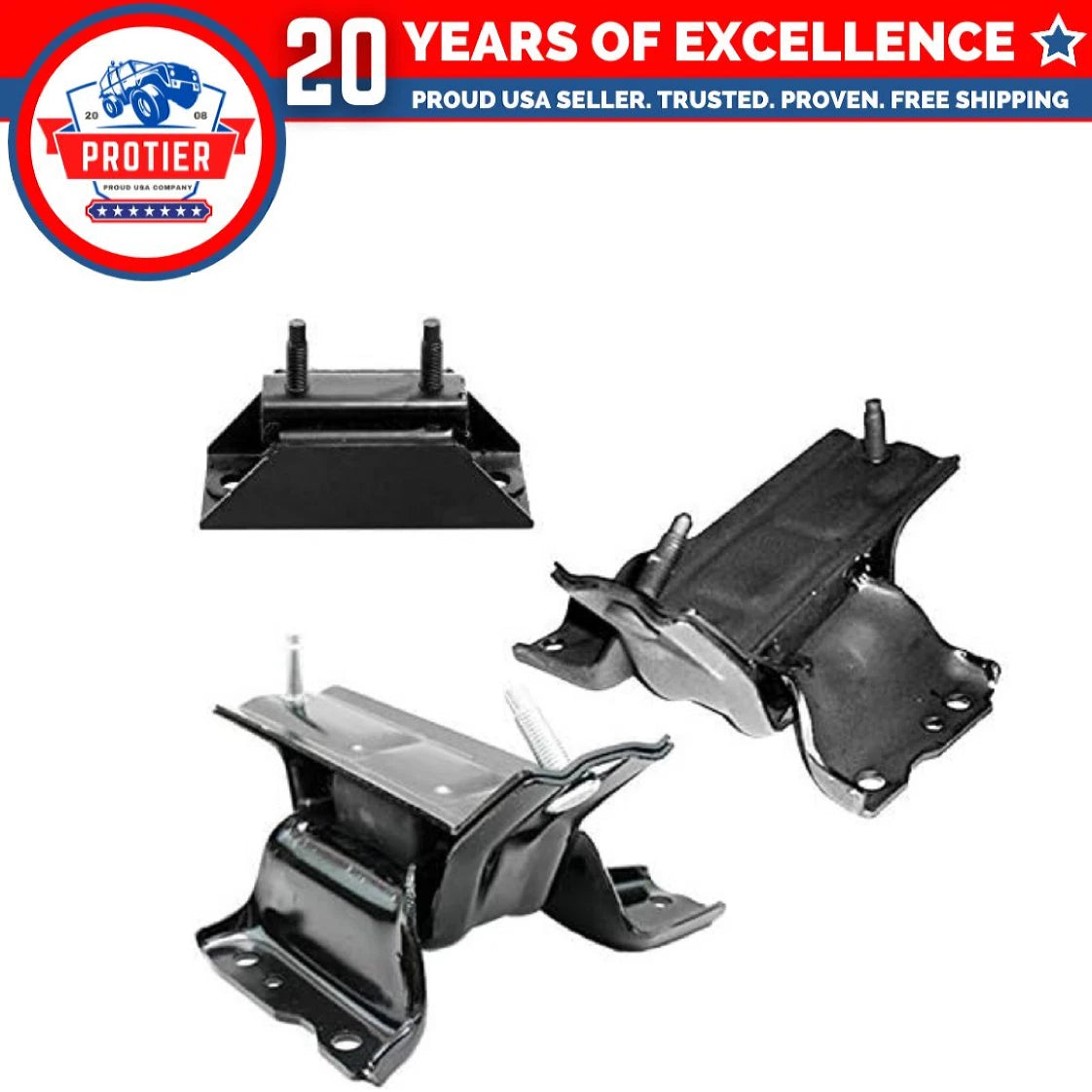Motor & Trans Mount 3PCS Set Fit Ford E-250/ E-250 Econoline/ E350-Club Wagon 6B93BC-57
