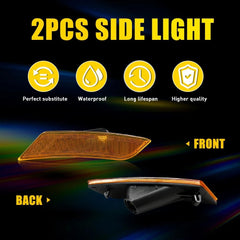 For 2013 2014 Cadillac ATS & 2017-2024 XT5 Amber Front Bumper Side Marker Lights 6B93BC-57