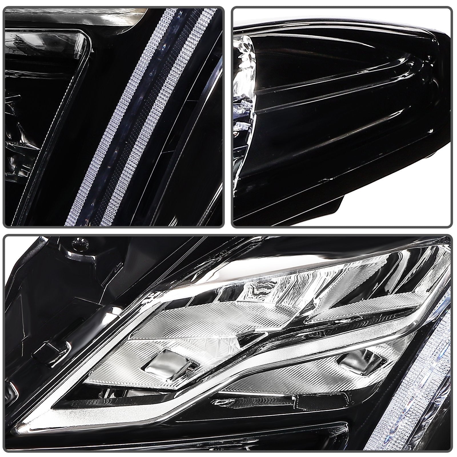 Left Side Full LED Headlight Assembly For 2018-2019 Cadillac XTS 3.6L Black 6B93BC-57