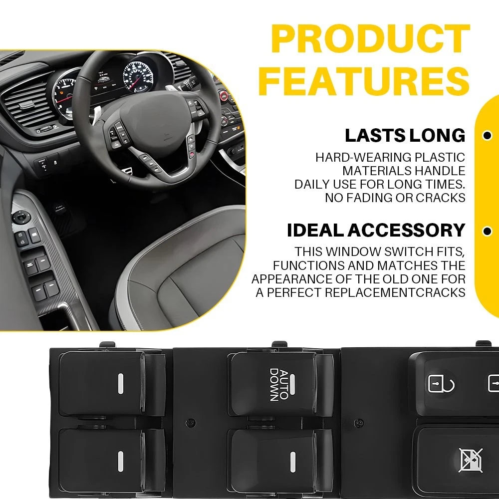 Left Master Power Window Control Switch For 2011-16 Kia Sportage 935703W000WK EA 6B93BC-57