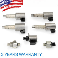 7PCS Transmission Solenoid Kit W/ Pressure Sensor For RE0F10D JF016E JF017E CVT8 6B93BC-57