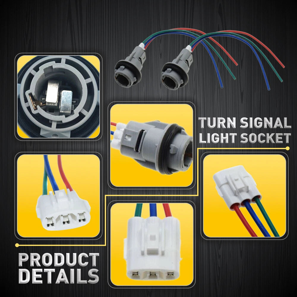 For Honda Acura Turn Blinker Signal Light Socket Connector 33302-SR3-A01 Harness 6B93BC-57