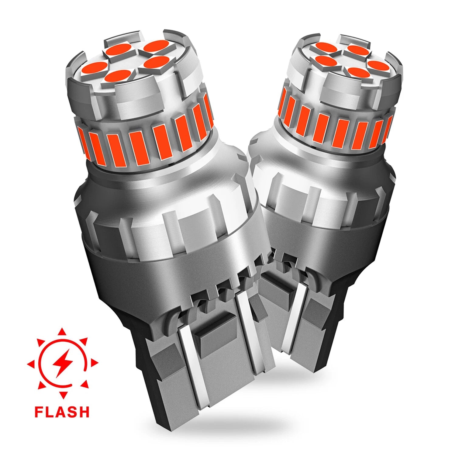 7440 7443 7444 Flash Blinking Strobe Red Brake Tail Stop Light DRL LED Bulbs 2x 6B93BC-57