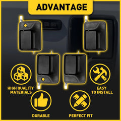 4X Door Handles Exterior Kit for 1999-2016 Ford F-250 Super Duty Crew Cab EOA 6B93BC-57