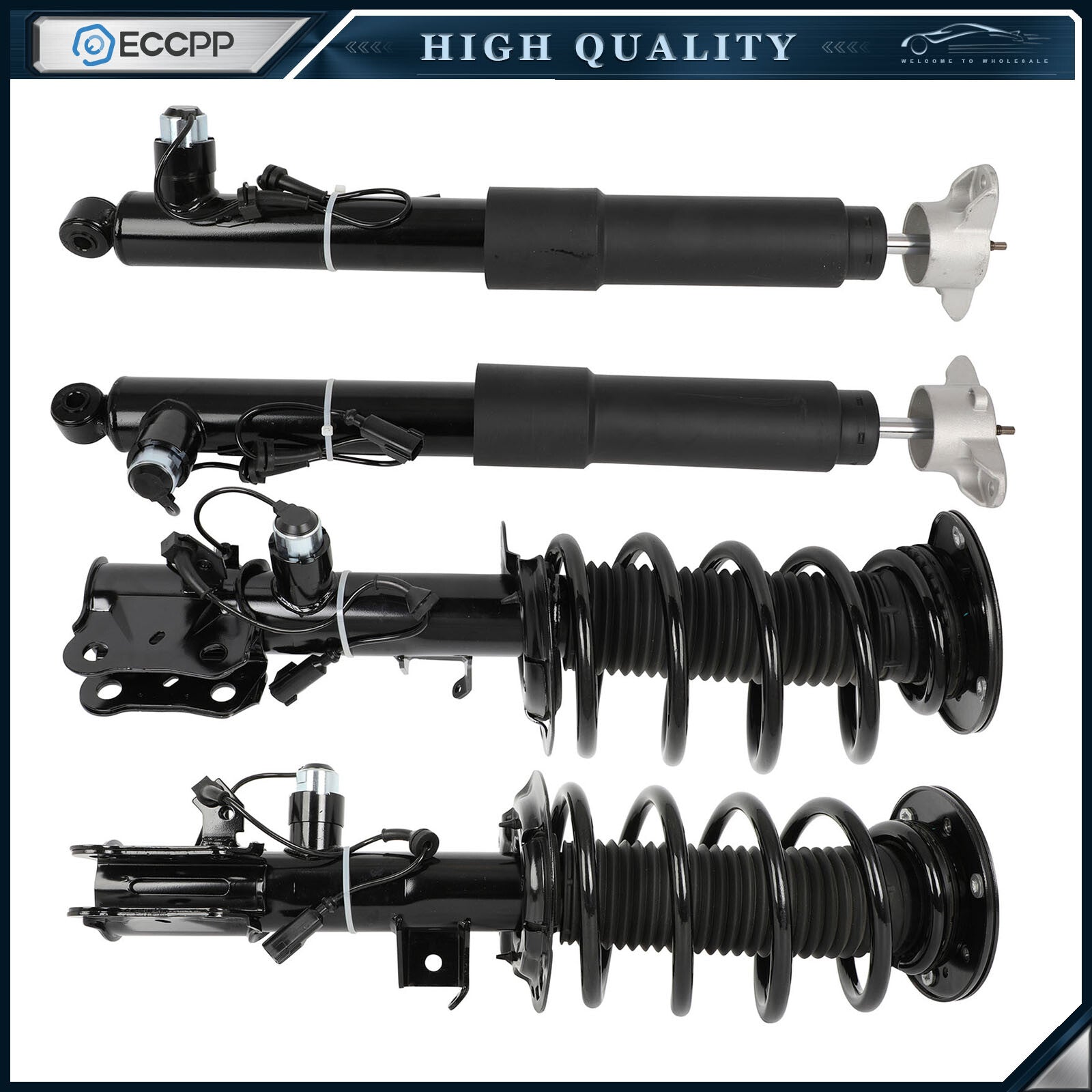 Full Set 4 Front & Rear Shock Struts Assys w/Electric For Lincoln MKX 2016-2018 6B93BC-57