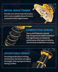 Suspension Lowering Kit Coilovers For 2009-2017 Toyota Corolla Struts Adjustable 6B93BC-57