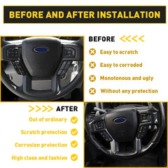 Steering Wheel Cover Trim Interior Accessories For Ford F150 F250 F350 17-20 EOA 6B93BC-57