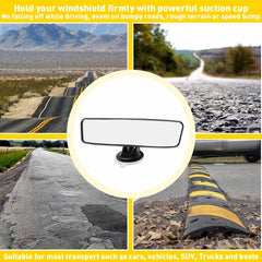 Car Interior Rear View Mirror Wide Flat Suction Cup Angle Adjustable USA EOA 6B93BC-57