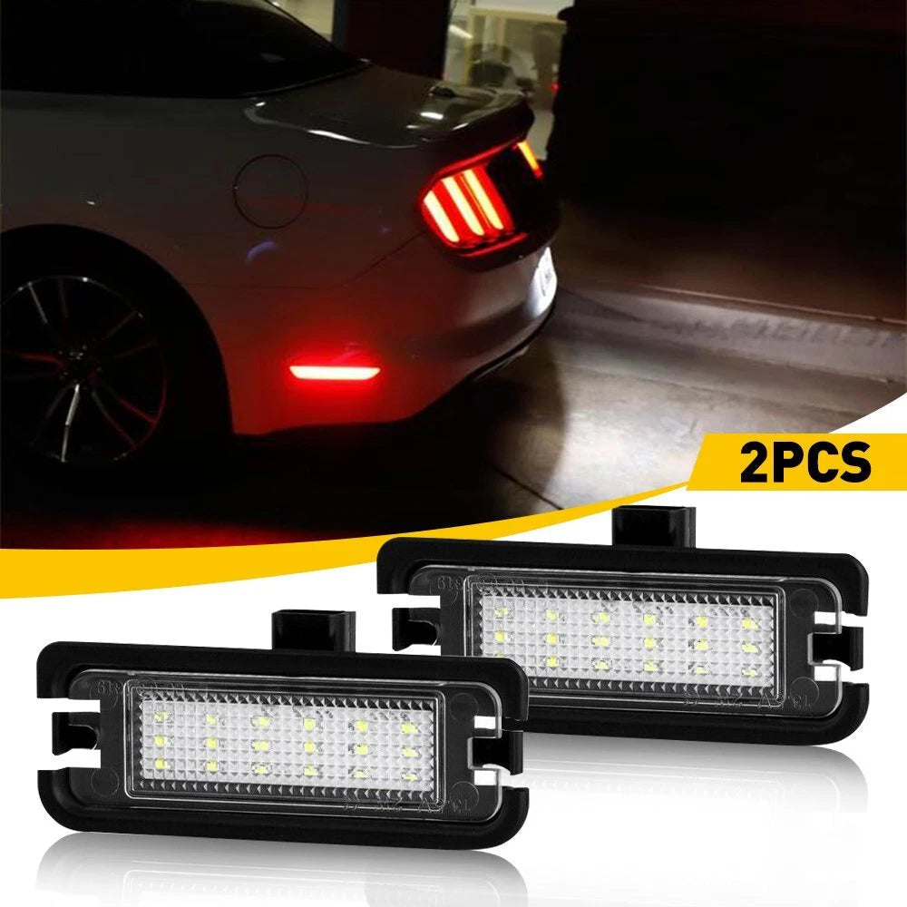 Car Rear LED License Plate Light Lamp Assembly For 2015-2021 Ford Mustang 6000K 6B93BC-57