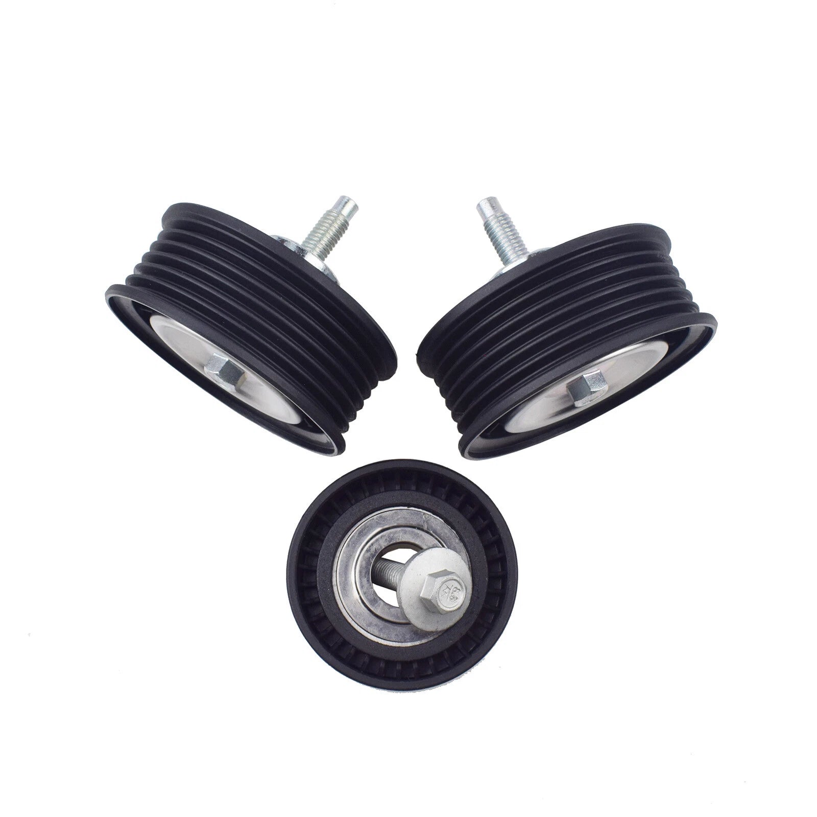 Lower Upper Belt Idler Pulley Set 3PCS LR028879 for Range Rover Evoque LR028878 6B93BC-57