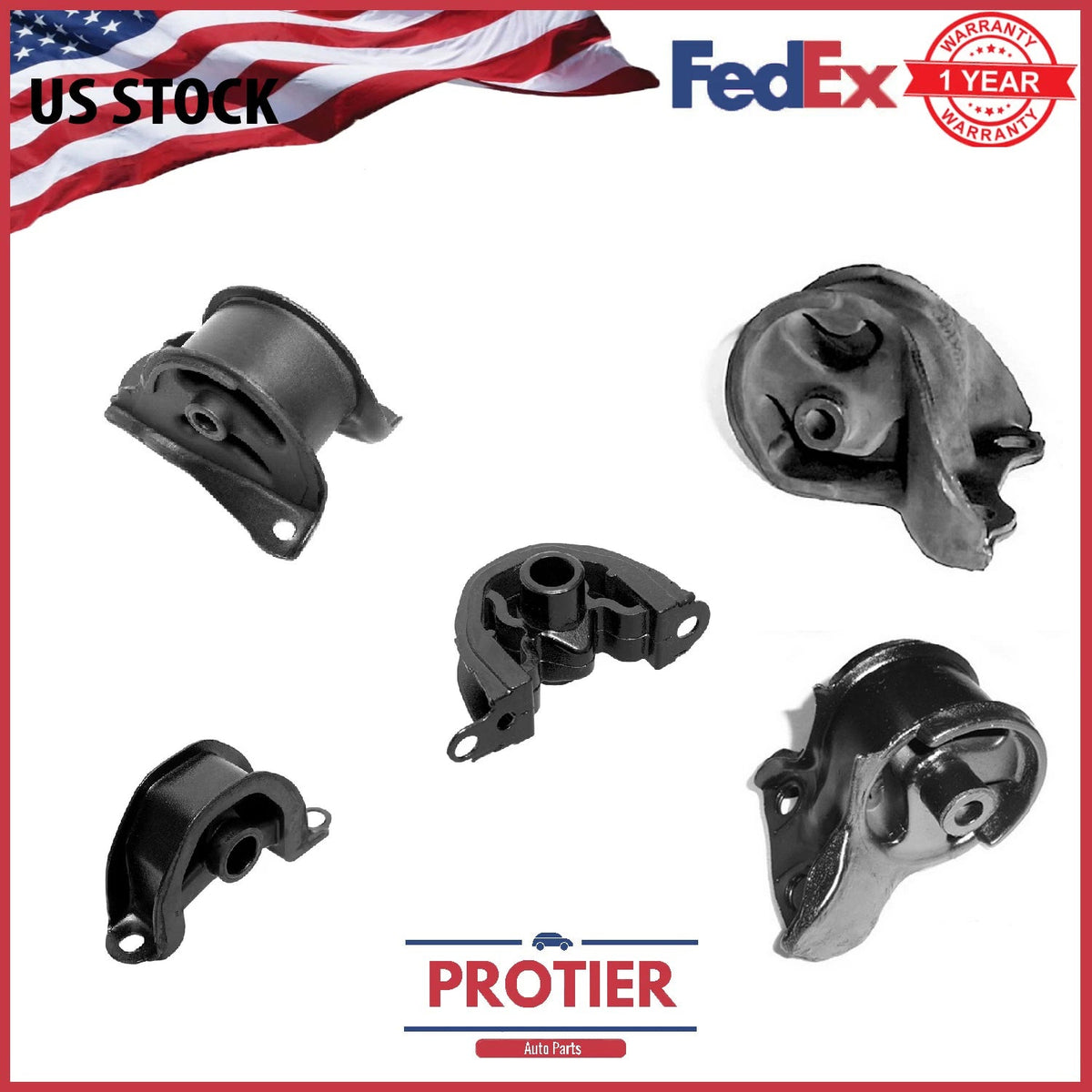 1992-1995 Honda Civic 1.5L Motor & Trans Mount Set 5PCS for Auto 6B93BC-57