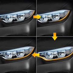 2x Flexible 60cm Car Switchback Headlight Tube LED Strip DRL Light Amber/White 6B93BC-57