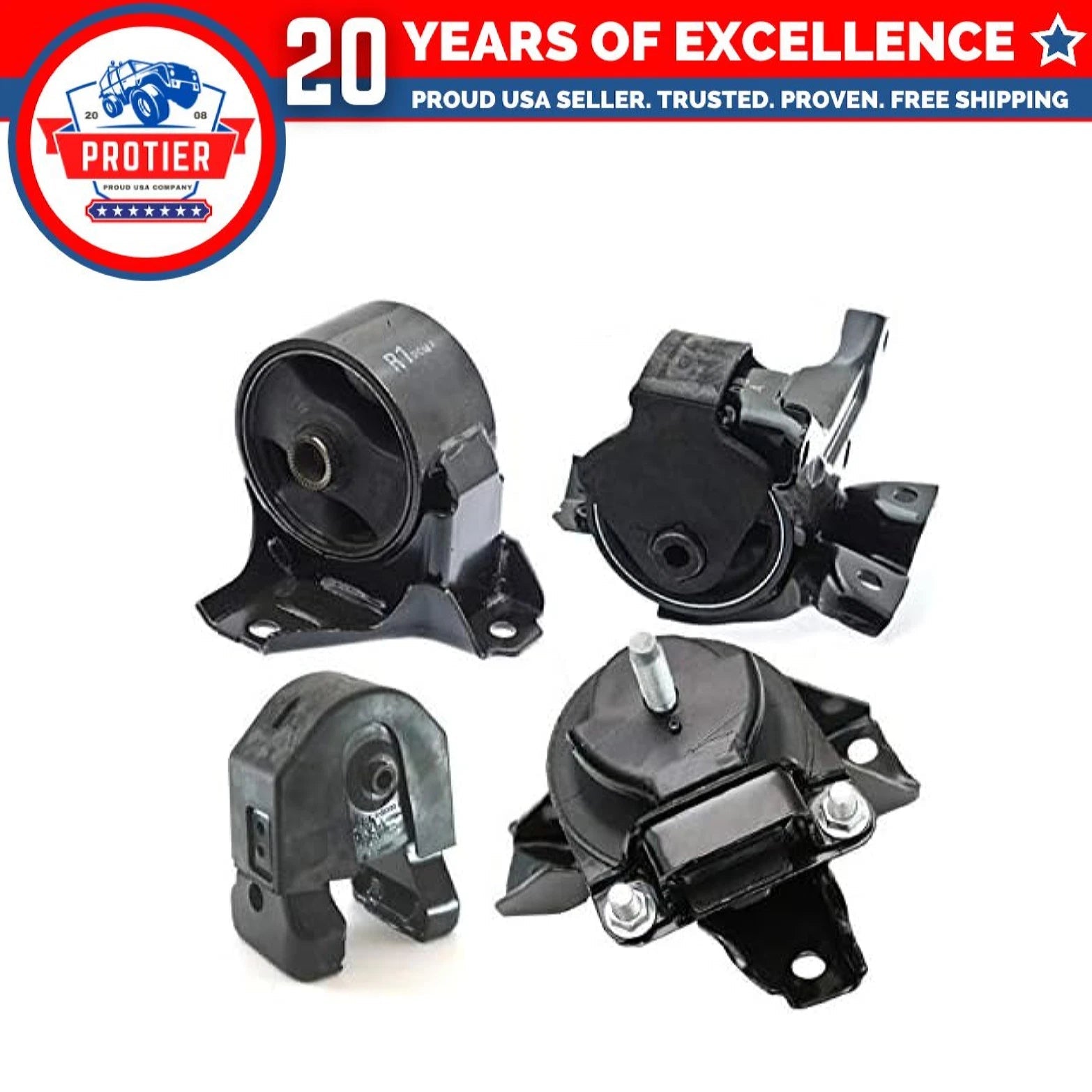 Fits 2006-2008 Hyundai Sonata 3.3L Engine Motor & Trans Mount Set 4pcs : A7162, 6B93BC-57