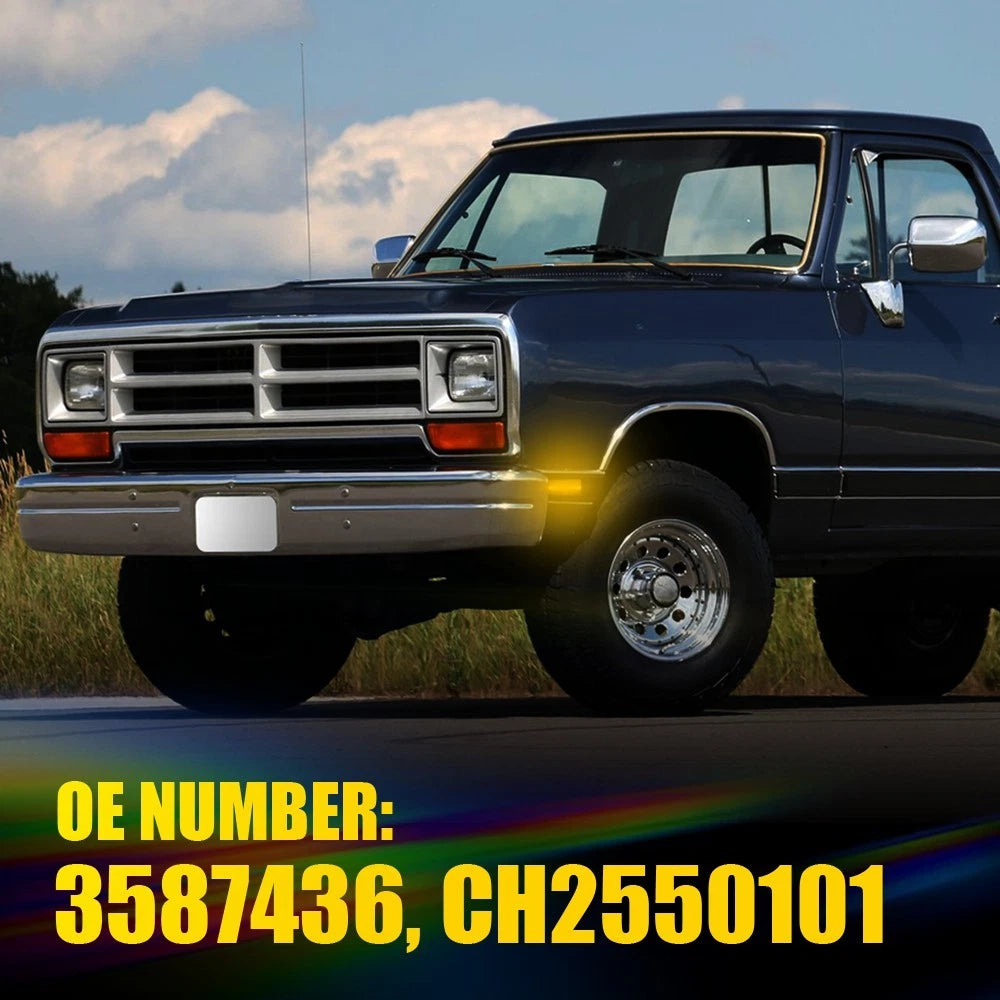 8PC For 1981-93 Dodge D150 D250 D350 Truck Front Rear LED Side Bumper Marker LED 6B93BC-57