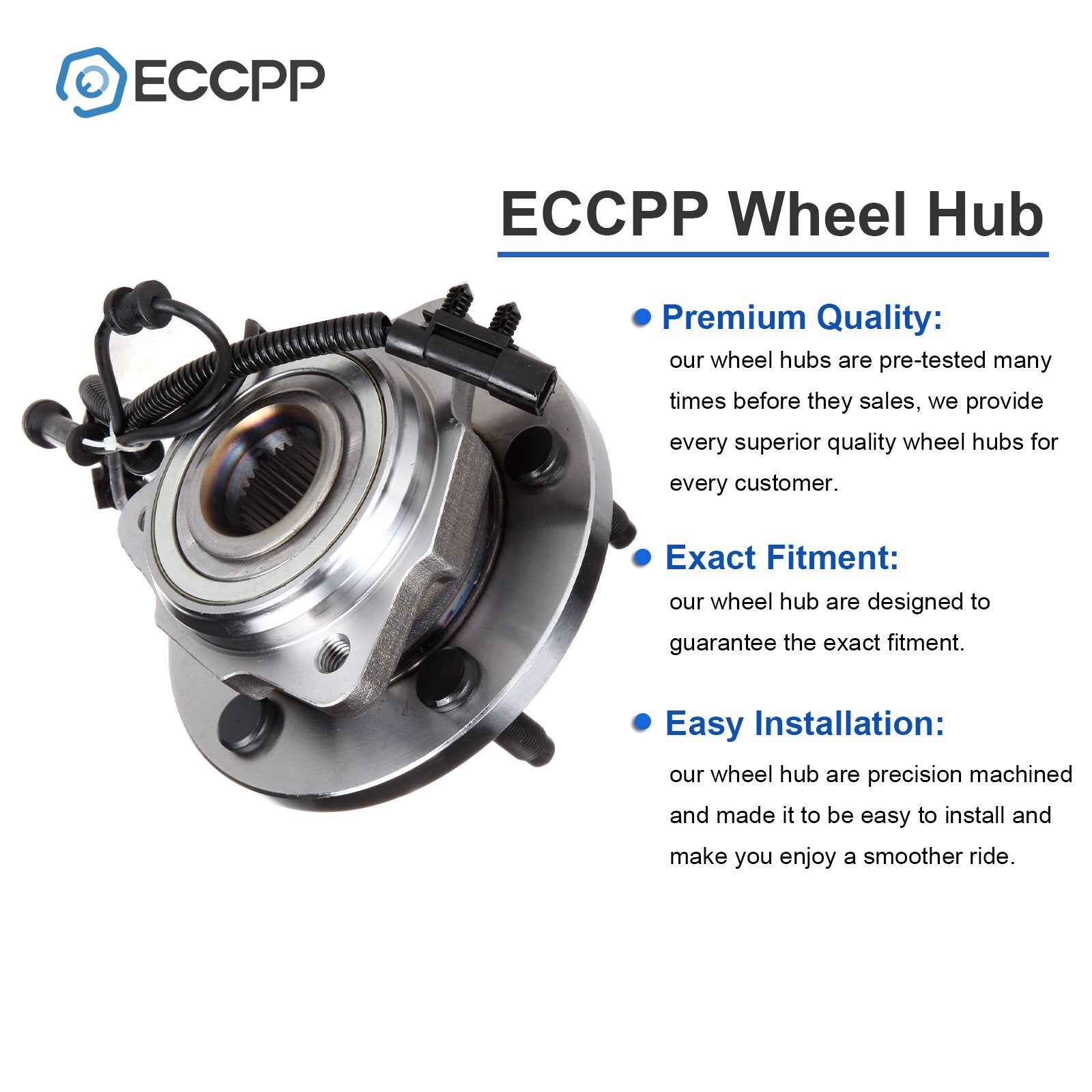 2 Pcs Wheel Hub Bearings Front For 2007-2016 Jeep Wrangler w/ 4-Wheel ABS Models 6B93BC-57