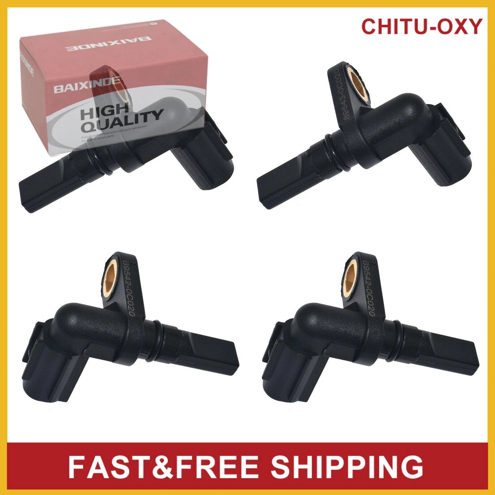 Set of 4 ABS Wheel Speed Sensor Front Rear Left and Right For Tundra 2007-2017 6B93BC-57