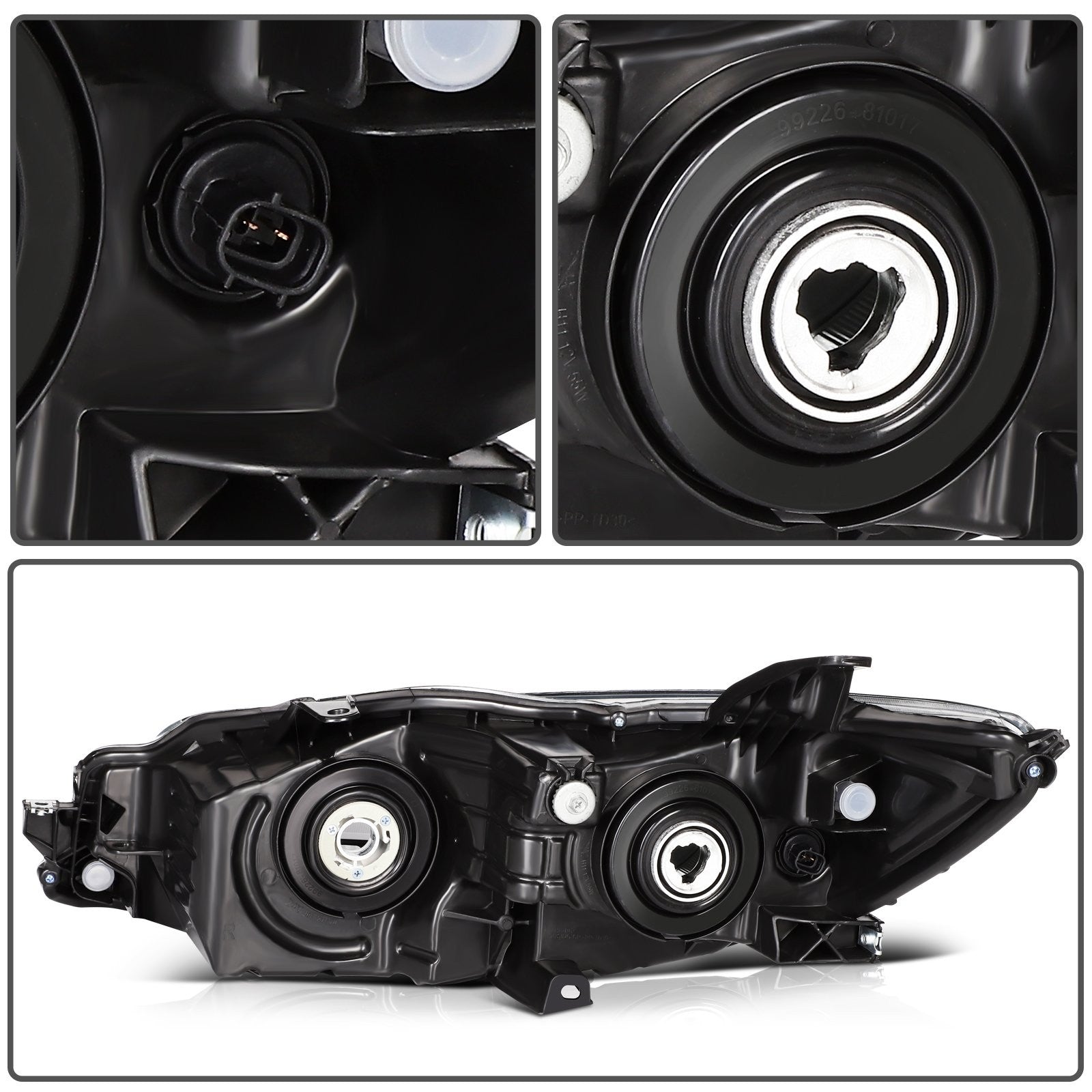 ECCPP Headlights Assembly For Toyota Camry 2.5L 3.5L 2015-2017 Pair Black Amber 6B93BC-57