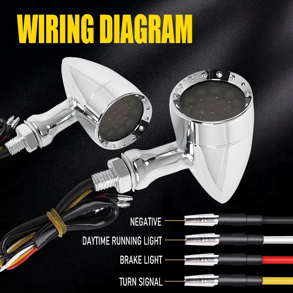 2X Amber LED Motorcycle Turn Signal Indicator Bullet Light Brake Stop DRL Lamp A 6B93BC-57