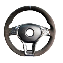 Steering Wheel Wrap For Mercedes Benz E-Class W212 2012-2015 Black Suede Cover