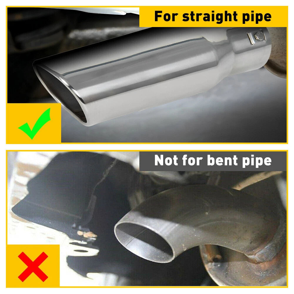 Car exhaust tip 2.5'' Inlet Steel Stainless Muffler Pipe Bolt on Design 3'' US 6B93BC-57