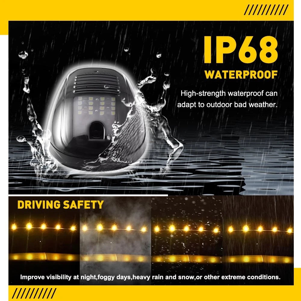 5X Led Top Cab Marker Roof lights Amber For 2003-2018 Dodge Ram 1500 2500 3500 A 6B93BC-57