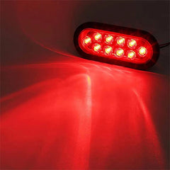 4pcs 6" Oval Red LED Surface Mount Trailer Brake Turn Tail Lights Waterproof DOT 6B93BC-57