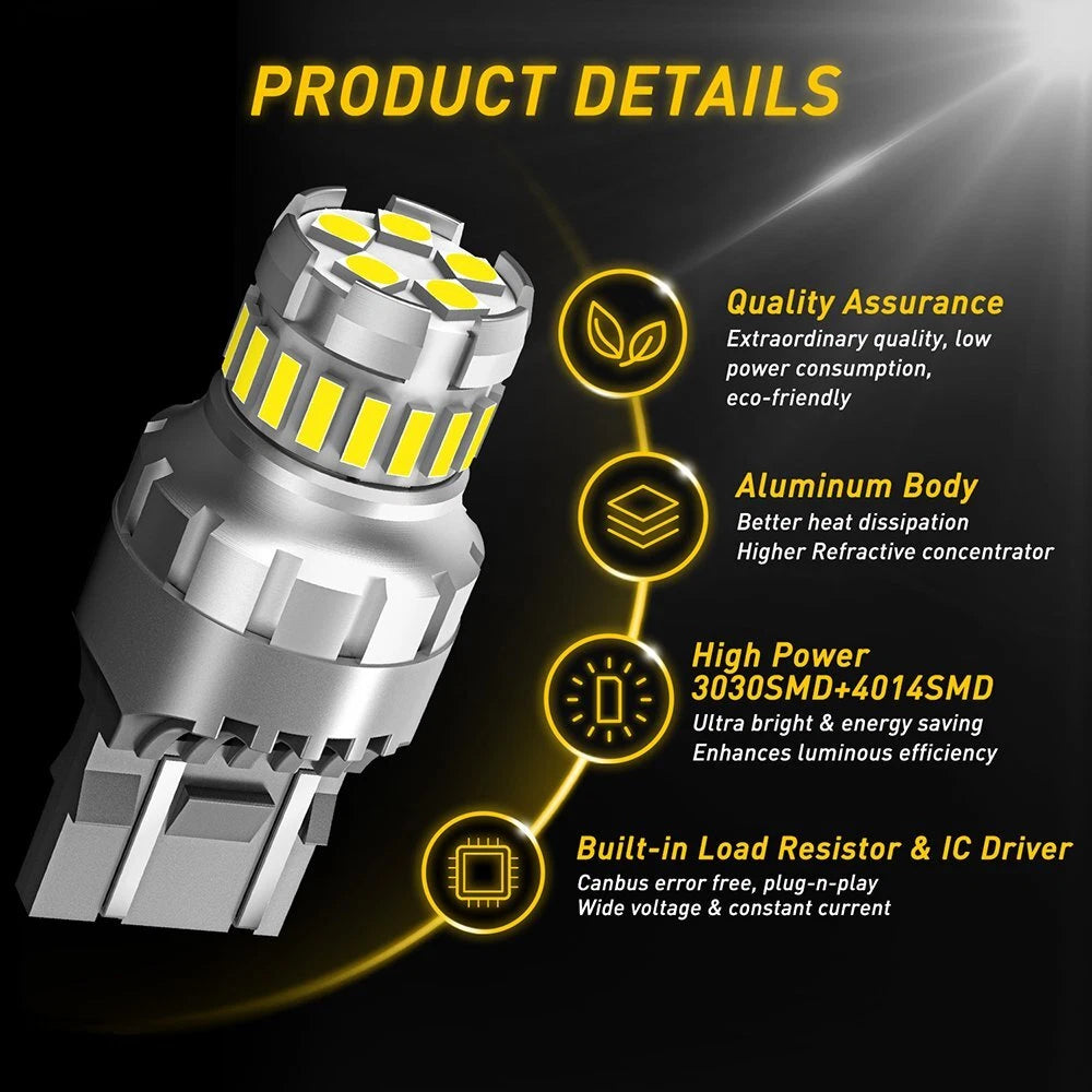 White Bright 7443 7440 LED Reverse Backup Light Bulb 6500K Canbus Error Free USA 6B93BC-57