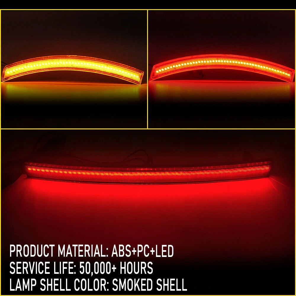 Smoked LED Side Marker Light Bumper Reflector Lamp For 14-19 Chevy Corvette C7 A 6B93BC-57