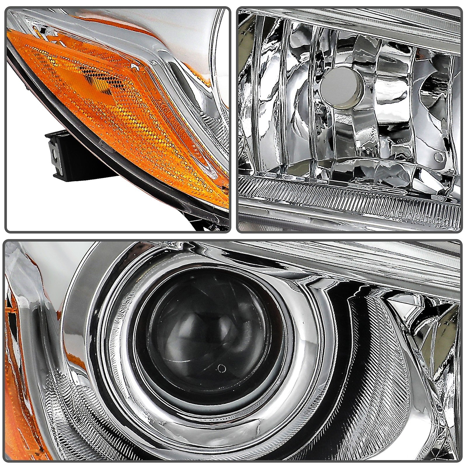 ECCPP Headlights Assembly For Toyota Camry 2.5L 3.5L 2015-2017 Pair Chrome Amber 6B93BC-57