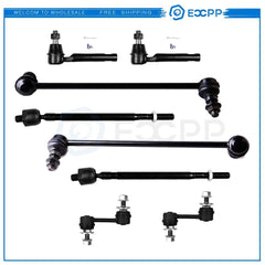 ECCPP 8set Outer Inner Tie Rod End Sway Bar End Link Fits 2004-2009 Nissan Quest