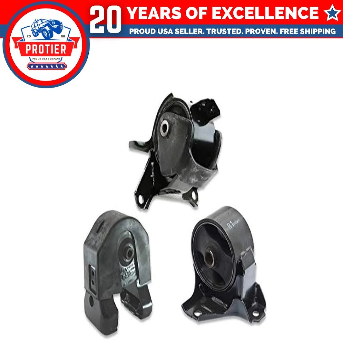 Engine Motor & Trans Mount 3PCS Set for 2009-2010 Hyundai Sonata 2.4L Auto Trans 6B93BC-57