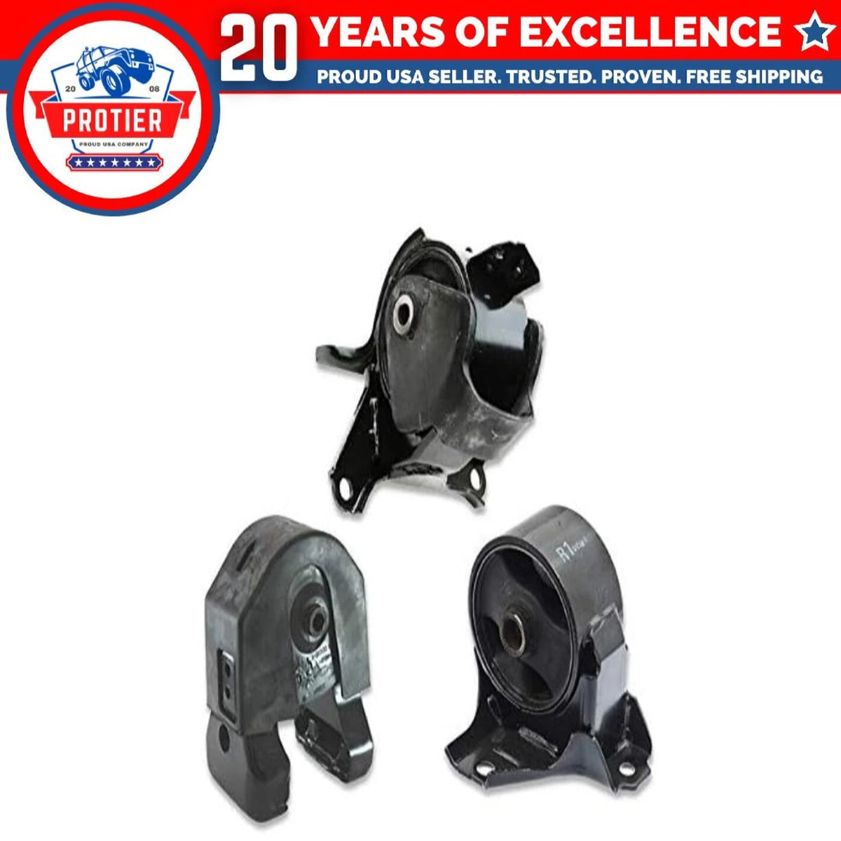 Engine Motor & Trans Mount 3PCS Set for 2009-2010 Hyundai Sonata 2.4L Auto Trans 6B93BC-57