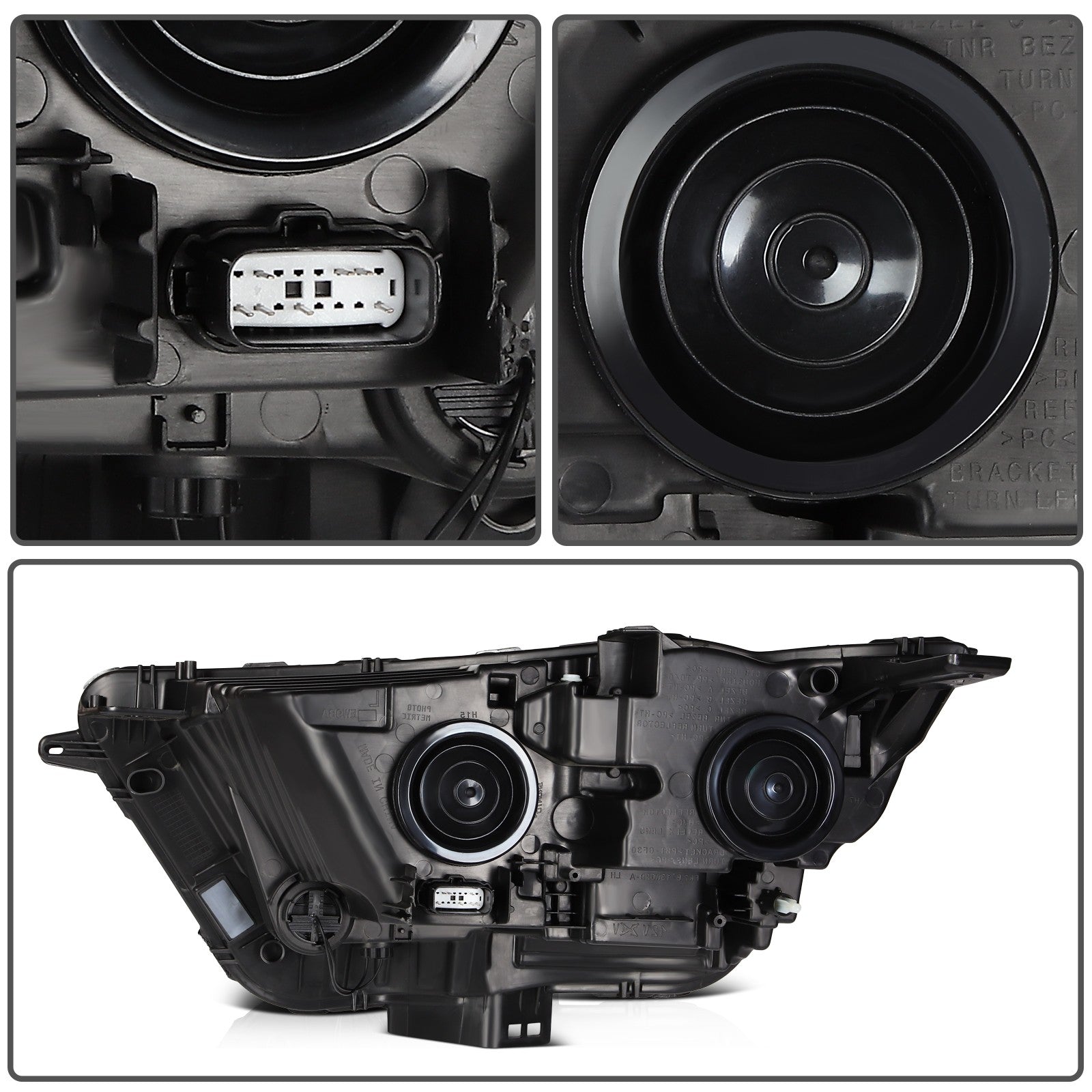 ECCPP Halogen Headlights Assembly For Ford Edge 2015-2018 Pair Kit Black Amber 6B93BC-57