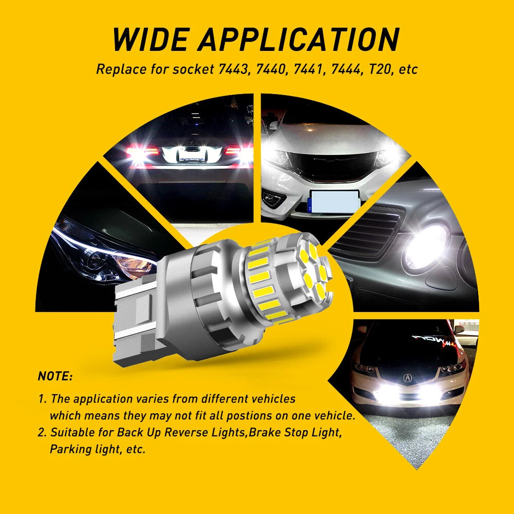AUXITO 7443 7440 LED White 6000K Reverse Backup Turn Signal Parking Light Bulbs AUXITO