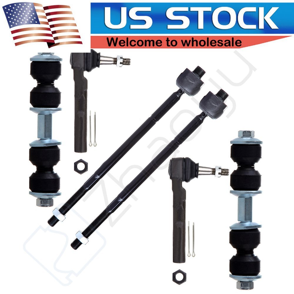 6x Front Inner Outer Tie Rods Sway Bars Kit Fits Pontiac Montana AWD 2005 2006