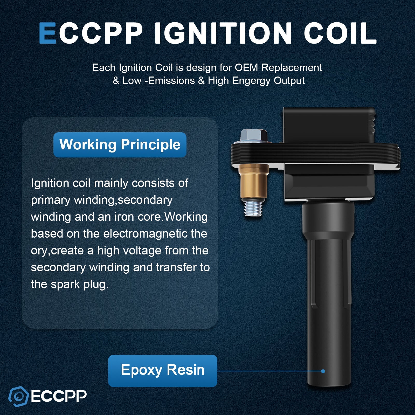 ECCPP 4 Ignition Coils For 2005-2009 Subaru Legacy Outback Impreza H4 2.5L 6B93BC-57