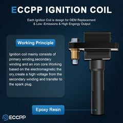 ECCPP 4 Ignition Coils For 2005-2009 Subaru Legacy Outback Impreza H4 2.5L 6B93BC-57