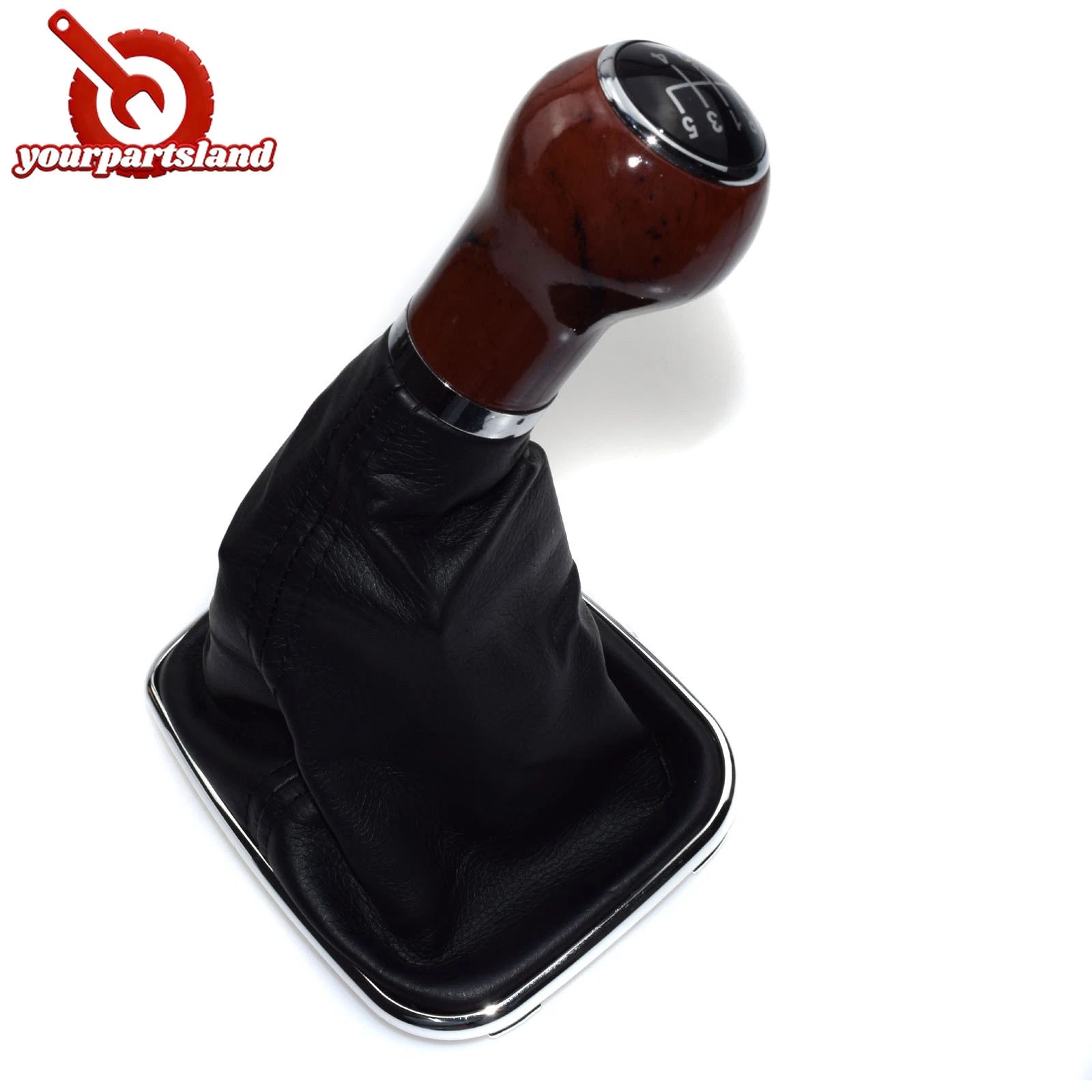 Wood Grain 5 Speed Gear Shift Knob Lever Shifter Gaitor Boot For VW Jetta 02-12 6B93BC-57