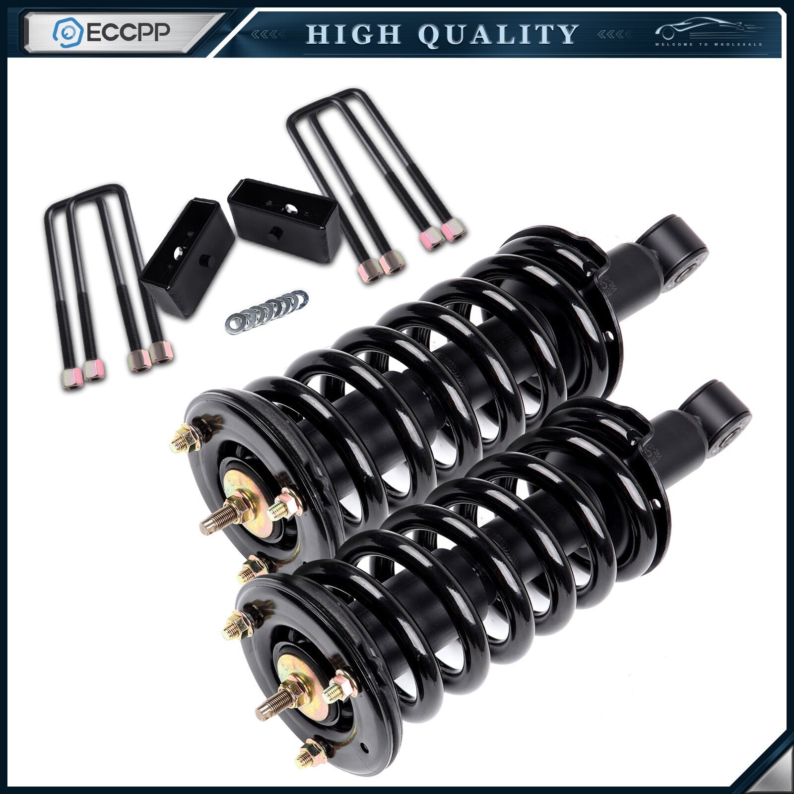 ECCPP 2'' Rear Leveling Kit & 2 Front Complete Struts For Nissan Titan 2004-2015 ECCPP
