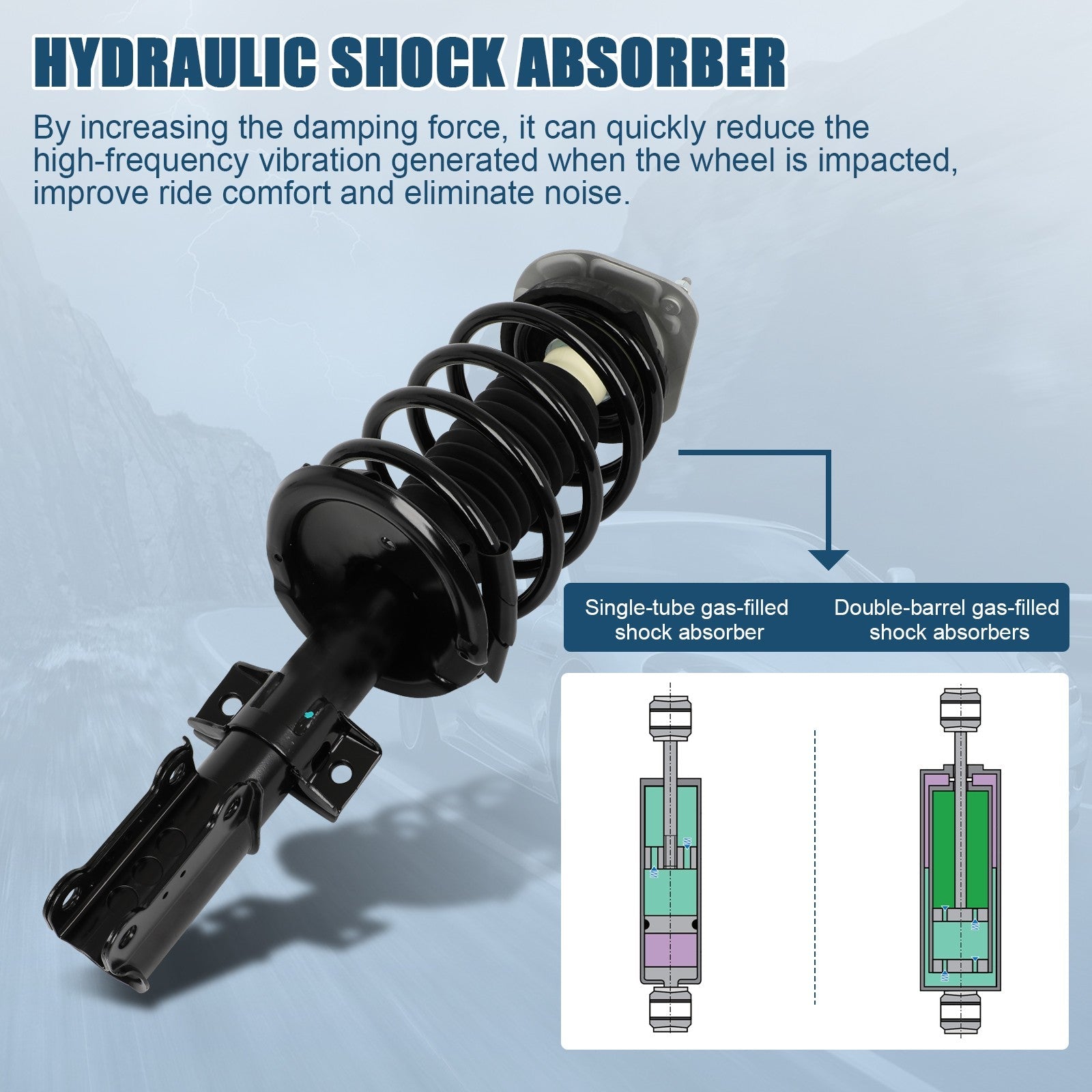 2PCS Front Complete Struts Shocks With Coil Springs For Volvo S60 2001-2009 6B93BC-57