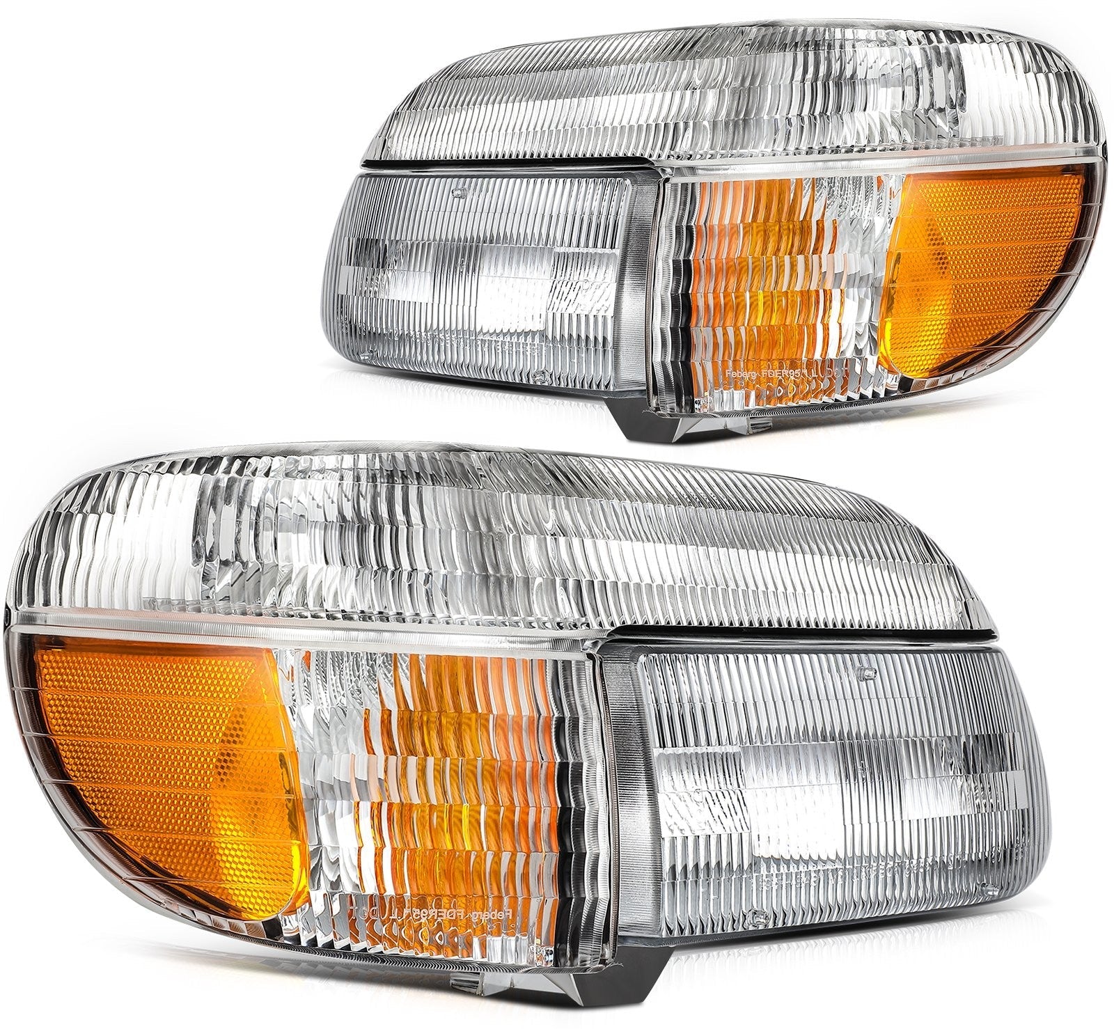 ECCPP Headlights Assembly For Ford Explorer 4.0L 5.0L 1995-2001 Pair Chrome 6B93BC-57