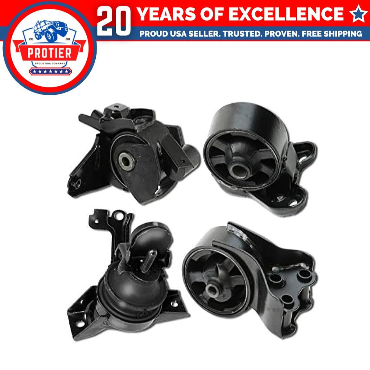 Motor & Trans Mount Set 4PCS Compatible for 01-06 Hyundai Elantra / Tiburon 2.0 6B93BC-57