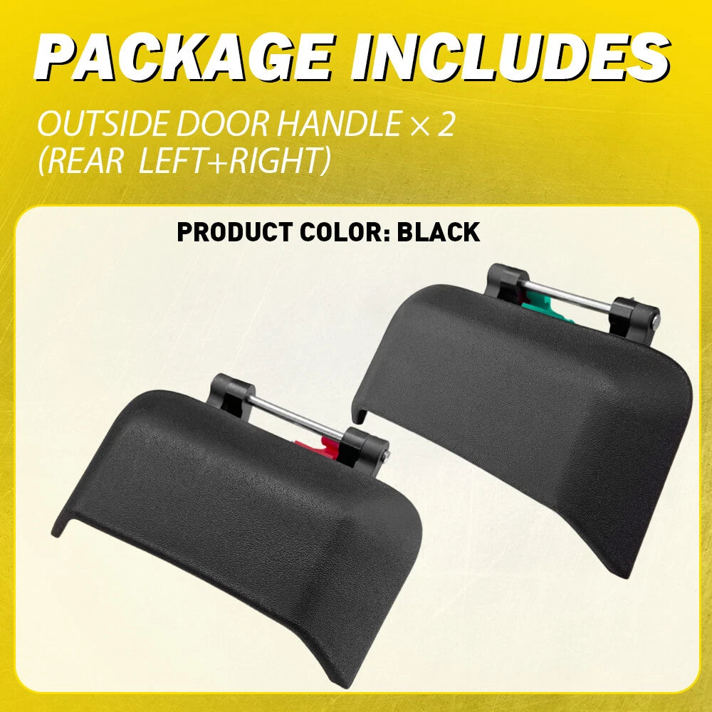 2x Exterior Door Handle Black Rear Left Right Side Fits 2007-2016 Jeep Compass A 6B93BC-57