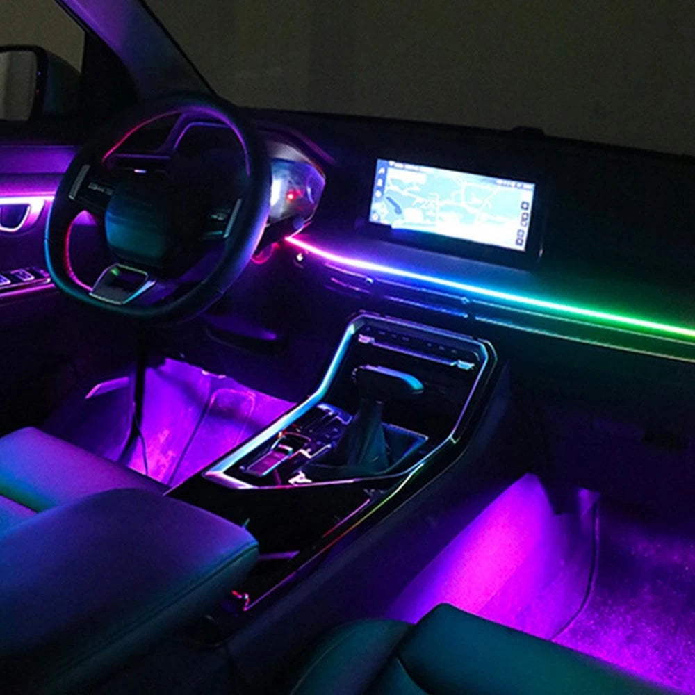 RGB Symphony Car Interior Atmosphere LED Acrylic Guide Fiber Ambient Optic Light 6B93BC-57