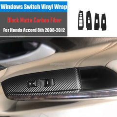 Carbon Fiber Pattern Center Console Molding Sticker Decals For Honda Accord 8th
