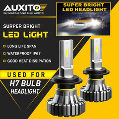 H7 LED Headlight Bulb Kit High or Low Beam 6500K Super White 20000LM Lights 2Pcs 6B93BC-57
