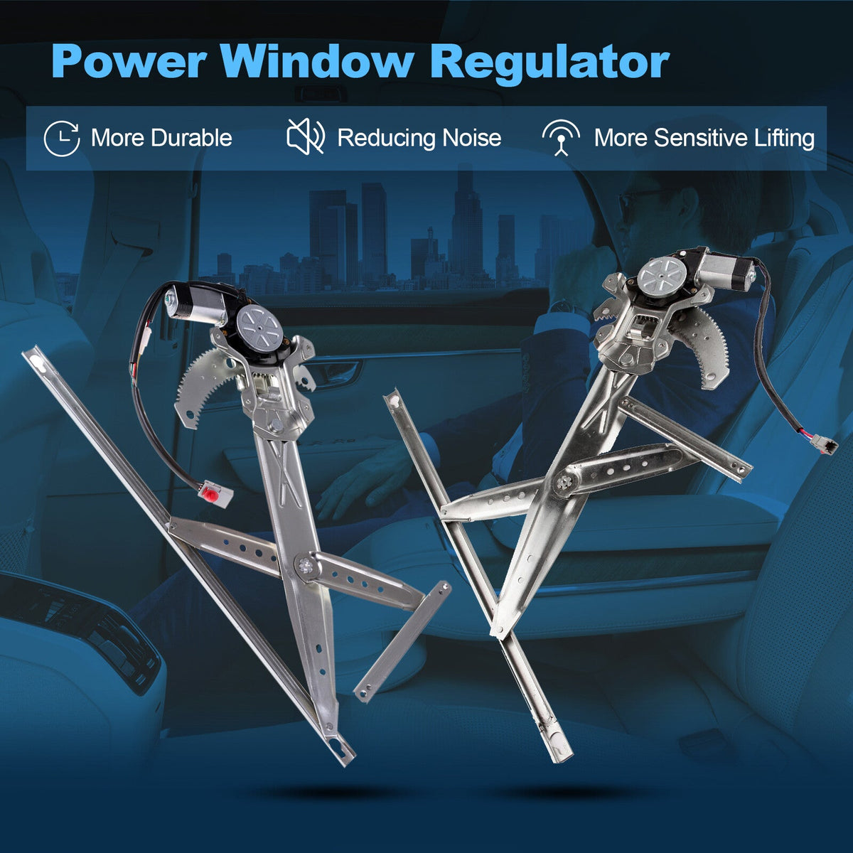 For Honda Civic Coupe Hatchback Front Driver Passenger Window Regulator W/ Motor 6B93BC-57