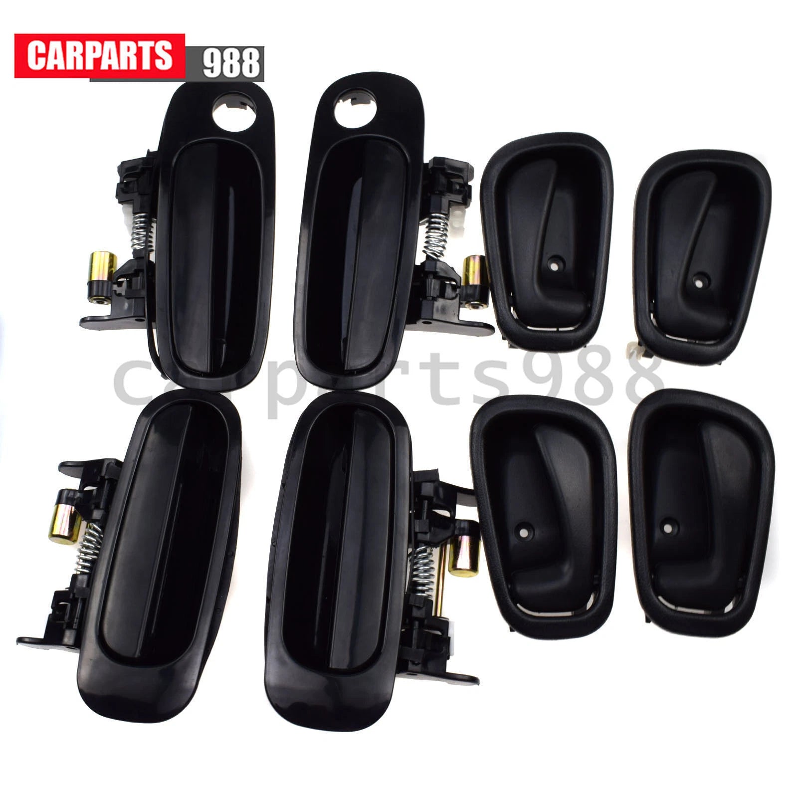 8Pcs Outer & Inner Door Handle Black For 1998-02 Toyota Corolla Prizm 6921002040 6B93BC-57